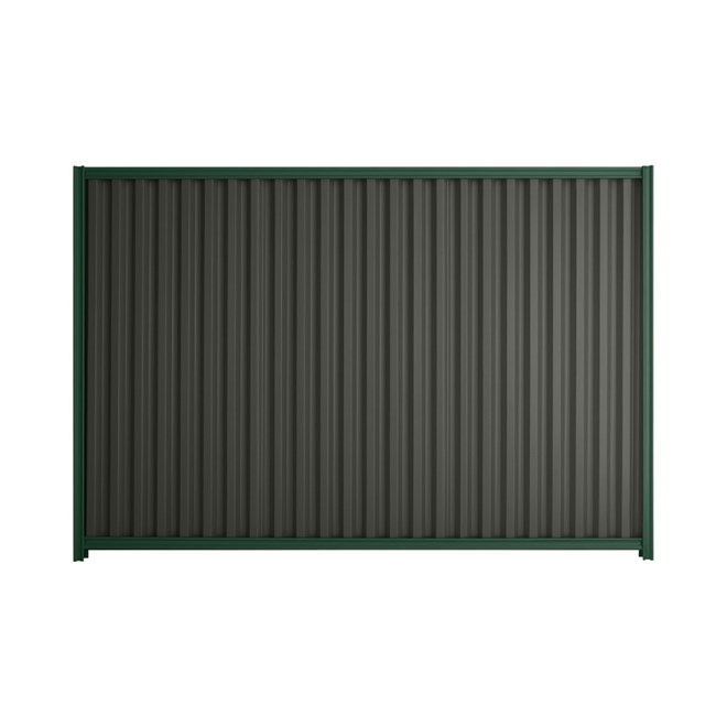 Good Neighbour® Smartspan® 1500mm High Fence Panel Sheet: Slate Grey Post/Track: Caulfield Green