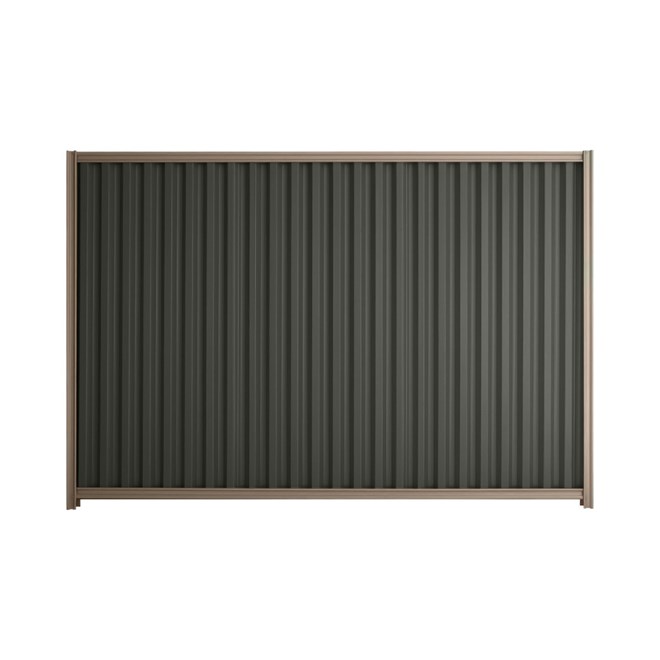 Good Neighbour® Smartspan® 1500mm High Fence Panel Sheet: Slate Grey Post/Track: Iron Bark