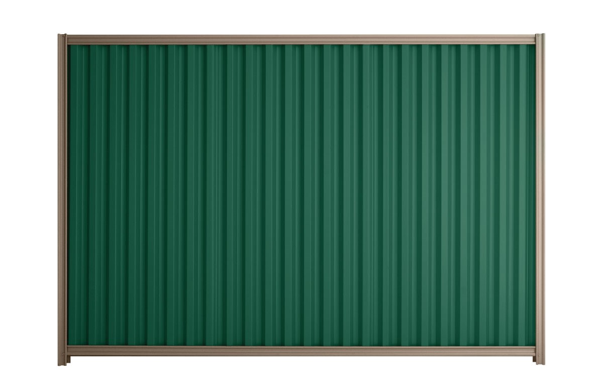 Good Neighbour Smartspan 1800mm High Fence Panel Sheet: Caulfield Green, Post/Track: Beige