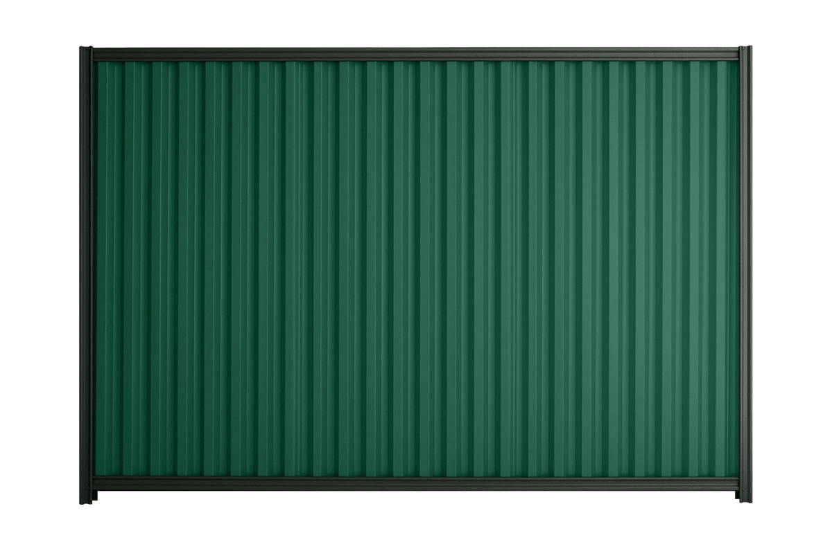 Good Neighbour Smartspan 1800mm High Fence Panel Sheet: Caulfield Green, Post/Track: Gun Metal Grey