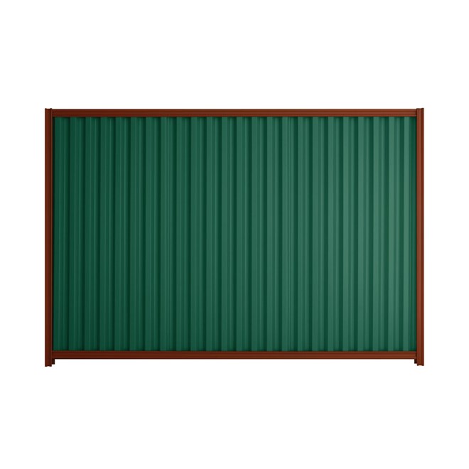Good Neighbour Smartspan 1800mm High Fence Panel Sheet: Caulfield Green, Post/Track: Heritage Red