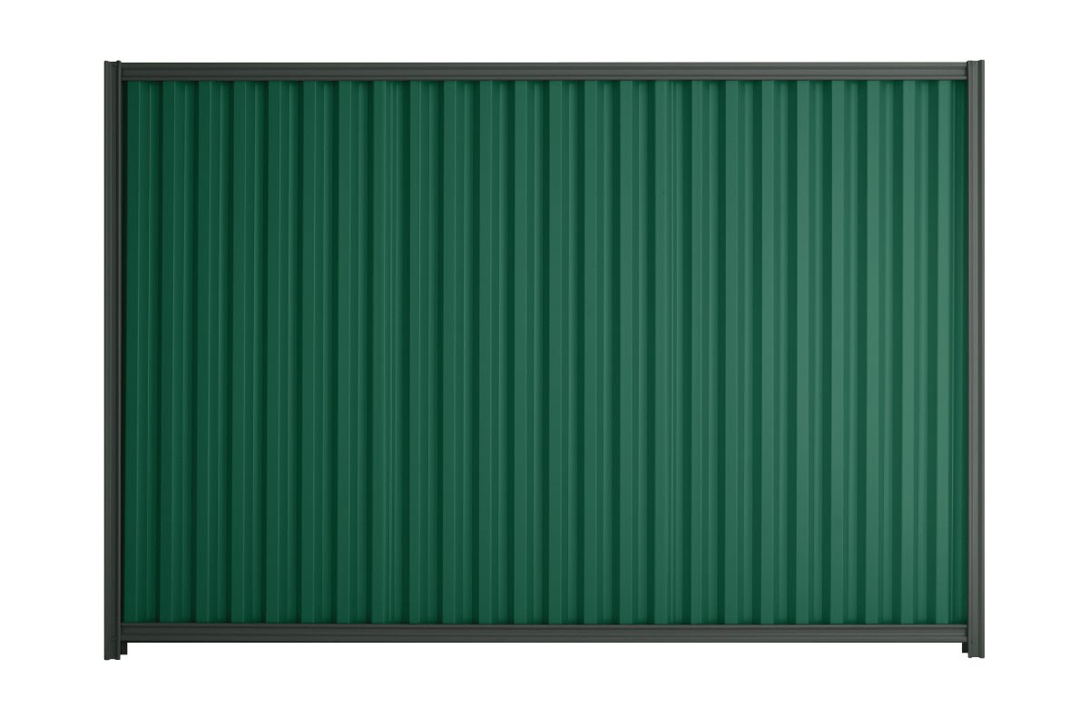 Good Neighbour Smartspan 1800mm High Fence Panel Sheet: Caulfield Green, Post/Track: Slate Grey