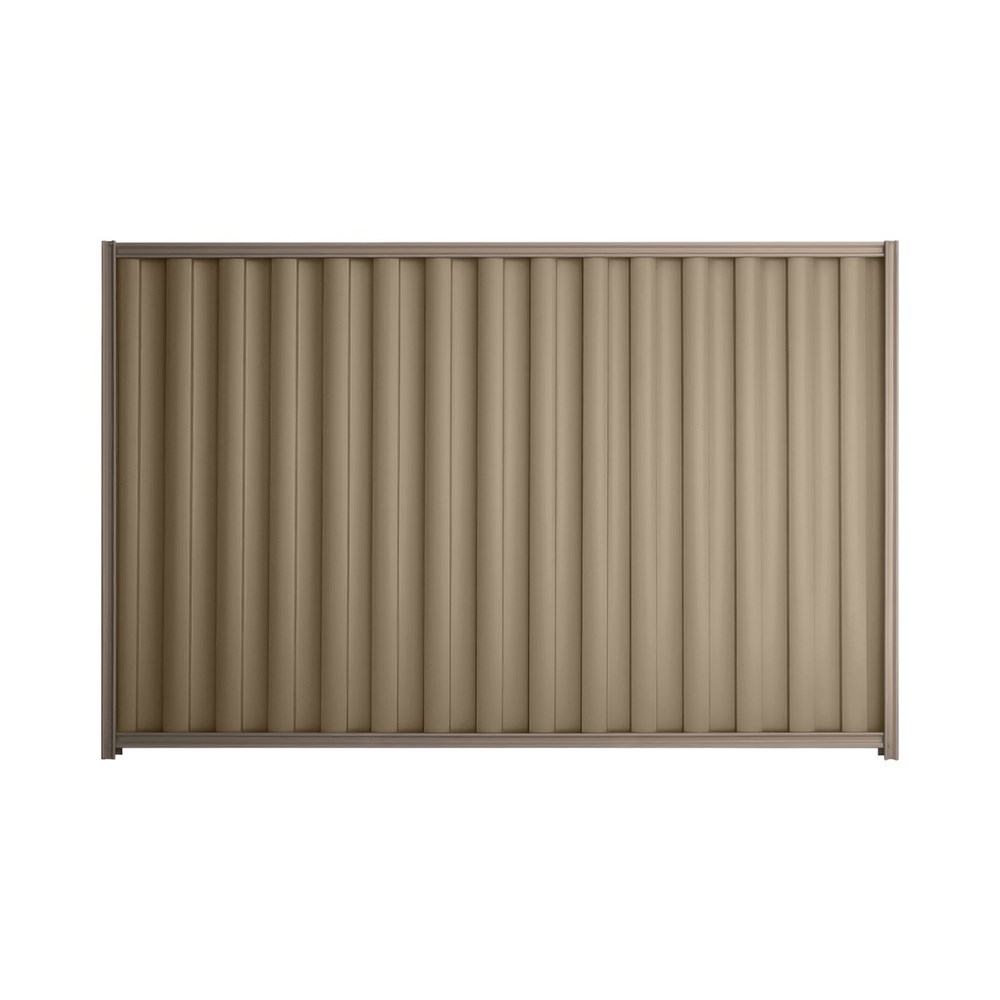 Good Neighbour® Wavelok® 1500mm High Fence Panel Sheet: Beige Post/Track: Iron Bark