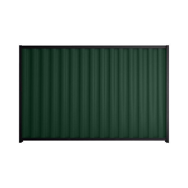 Good Neighbour® Wavelok® 1500mm High Fence Panel Sheet: Caulfield Green Post/Track: Gun Metal Grey