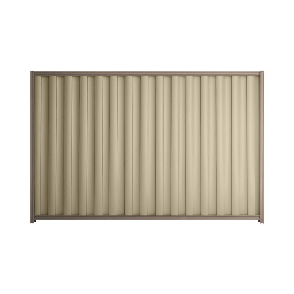 Good Neighbour® Wavelok® 1500mm High Fence Panel Sheet: Merino Post/Track: Iron Bark