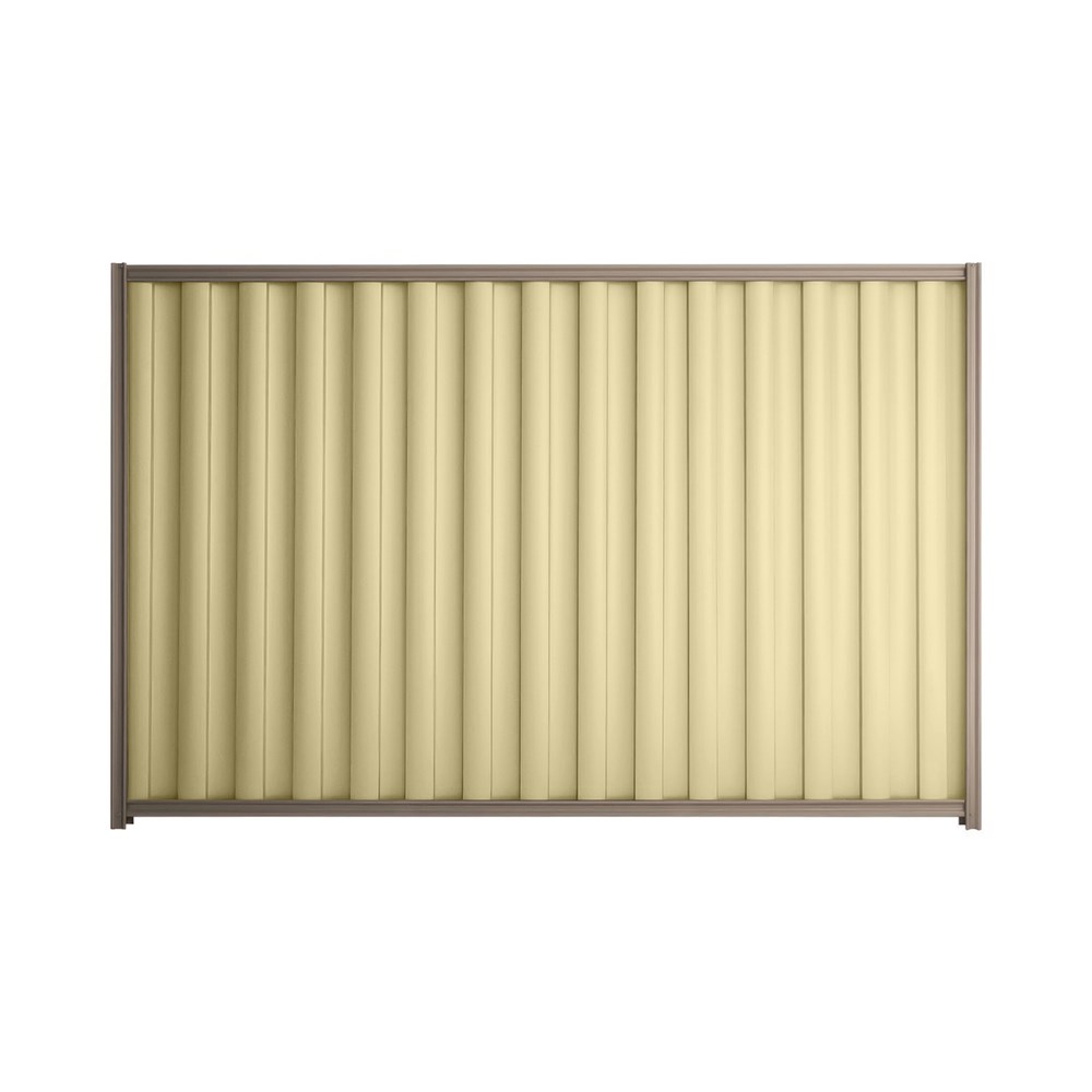 Good Neighbour® Wavelok® 1500mm High Fence Panel Sheet: Primrose Post/Track: Iron Bark