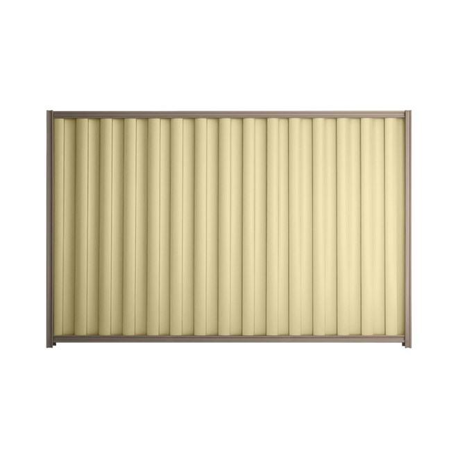 Good Neighbour® Wavelok® 1500mm High Fence Panel Sheet: Primrose Post/Track: Iron Bark
