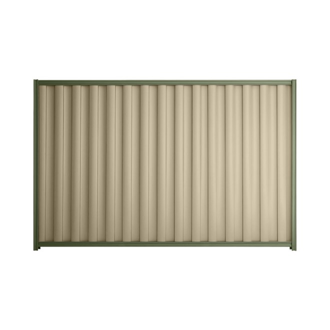 Good Neighbour® Wavelok® 900mm High Fence Panel Sheet: Merino Post/Track: Mist Green