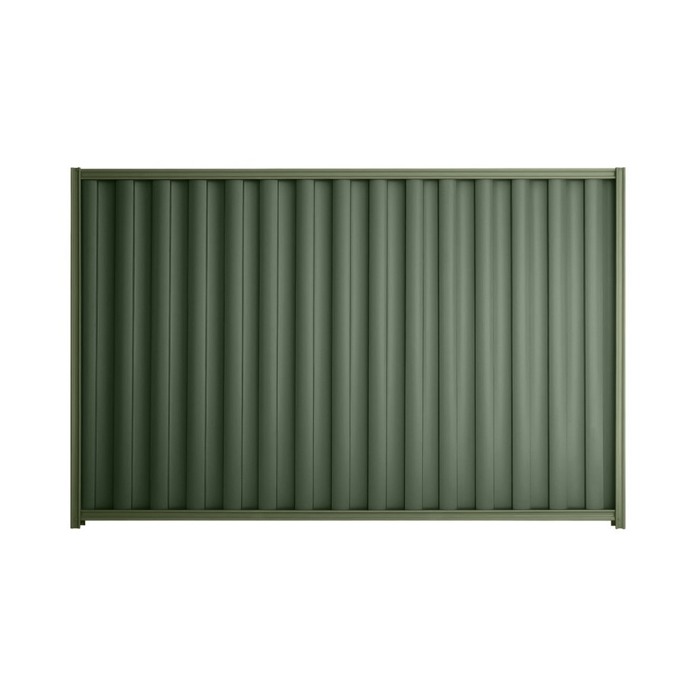 Good Neighbour® Wavelok® 900mm High Fence Panel Sheet: Rivergum Post/Track: Mist Green