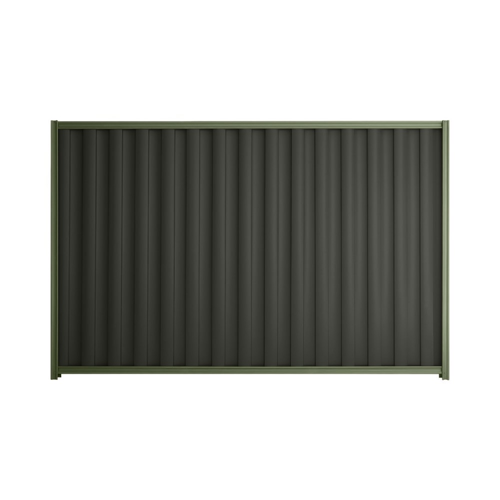 Good Neighbour® Wavelok® 900mm High Fence Panel Sheet: Slate Grey Post/Track: Mist Green