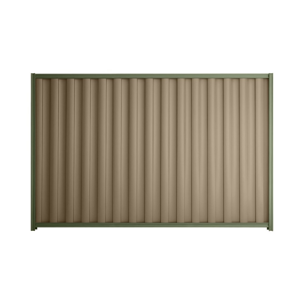 Good Neighbour® Wavelok® 1200mm High Fence Panel Sheet: Beige Post/Track: Mist Green