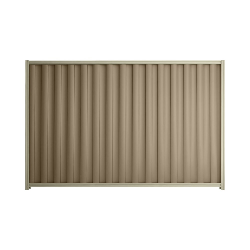Good Neighbour® Wavelok® 1200mm High Fence Panel Sheet: Beige Post/Track: Moss Vale Sand