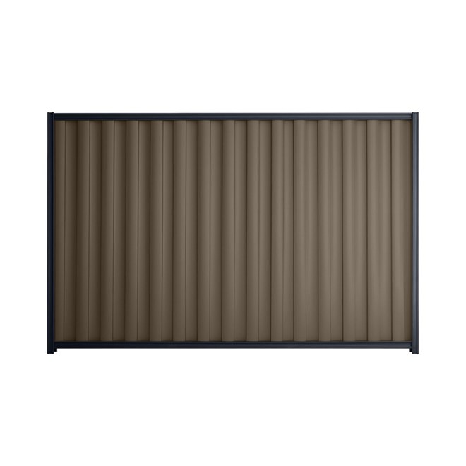 Good Neighbour® Wavelok® 1200mm High Fence Panel Sheet: Banyan Brown Post/Track: Dark Stone
