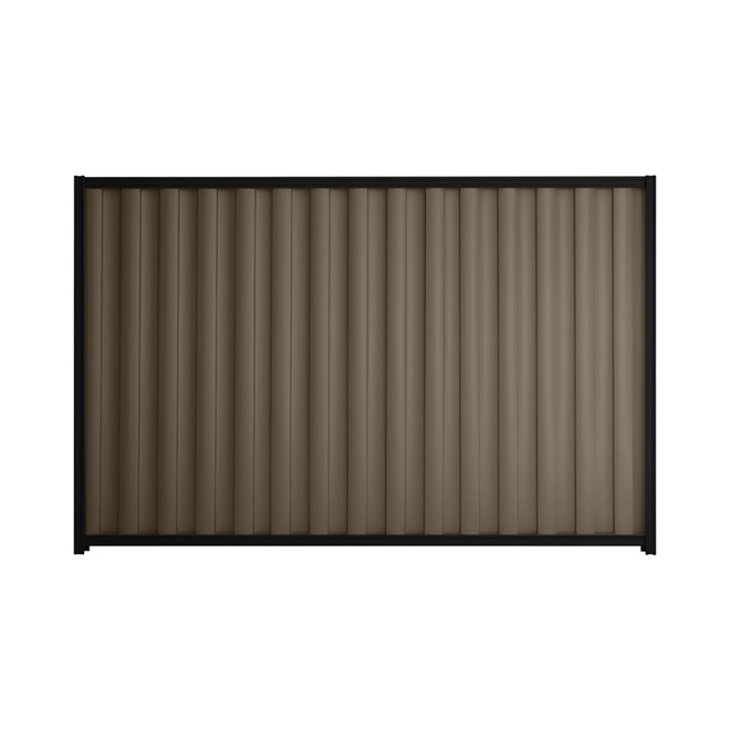 Good Neighbour® Wavelok® 1200mm High Fence Panel Sheet: Banyan Brown Post/Track: Ebony