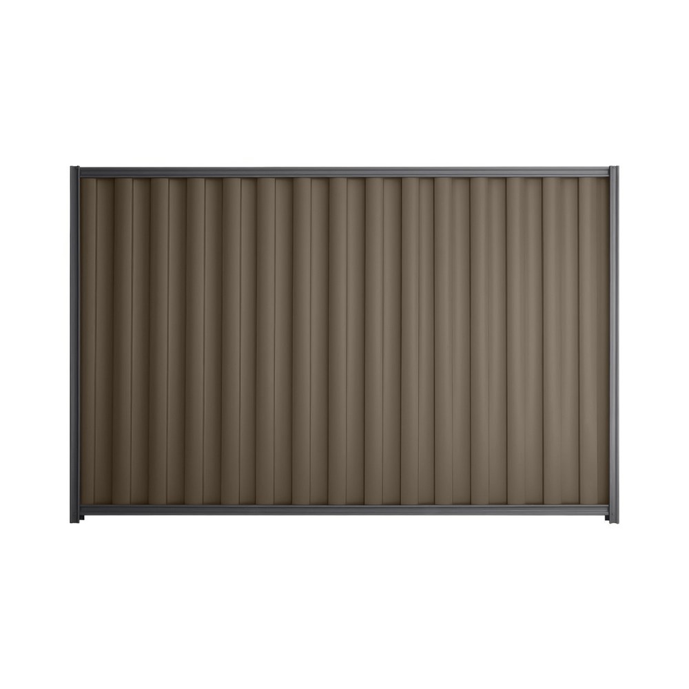 Good Neighbour® Wavelok® 1200mm High Fence Panel Sheet: Banyan Brown Post/Track: Granite