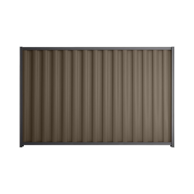 Good Neighbour® Wavelok® 1200mm High Fence Panel Sheet: Banyan Brown Post/Track: Granite
