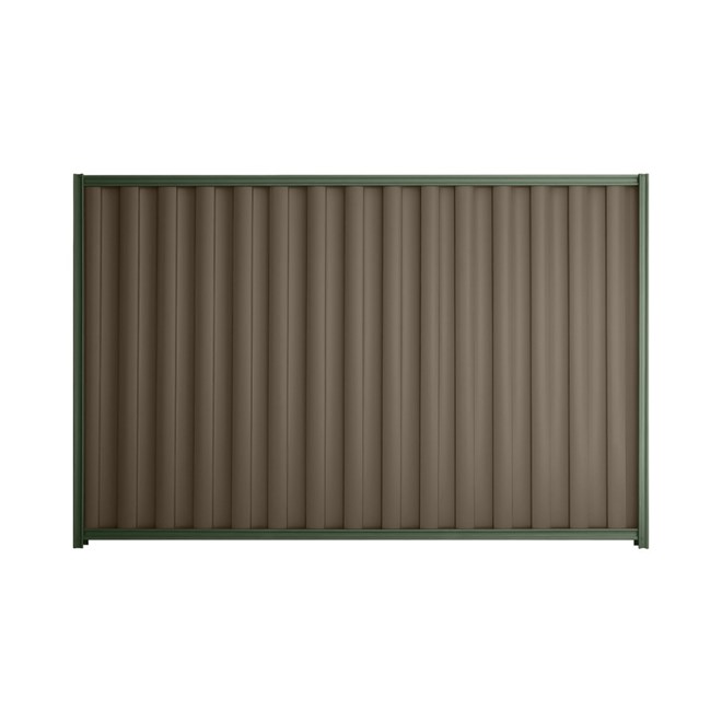 Good Neighbour® Wavelok® 1200mm High Fence Panel Sheet: Banyan Brown Post/Track: Rivergum