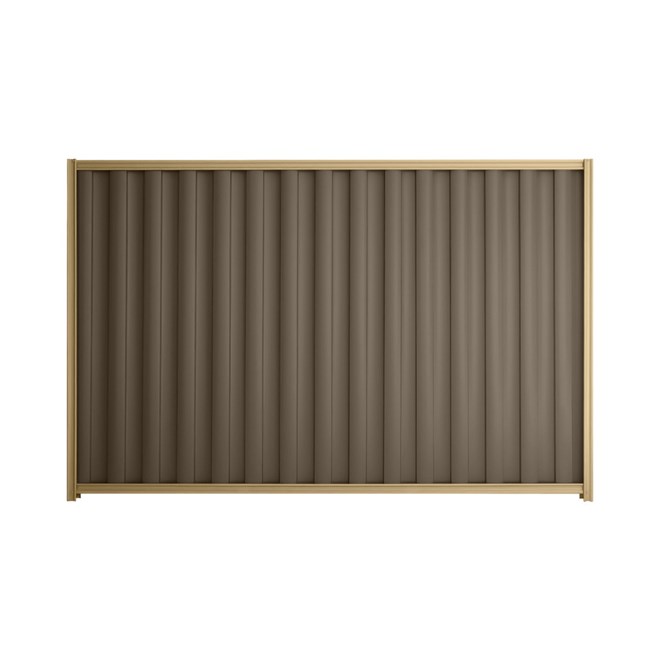 Good Neighbour® Wavelok® 1200mm High Fence Panel Sheet: Banyan Brown Post/Track: Wheat