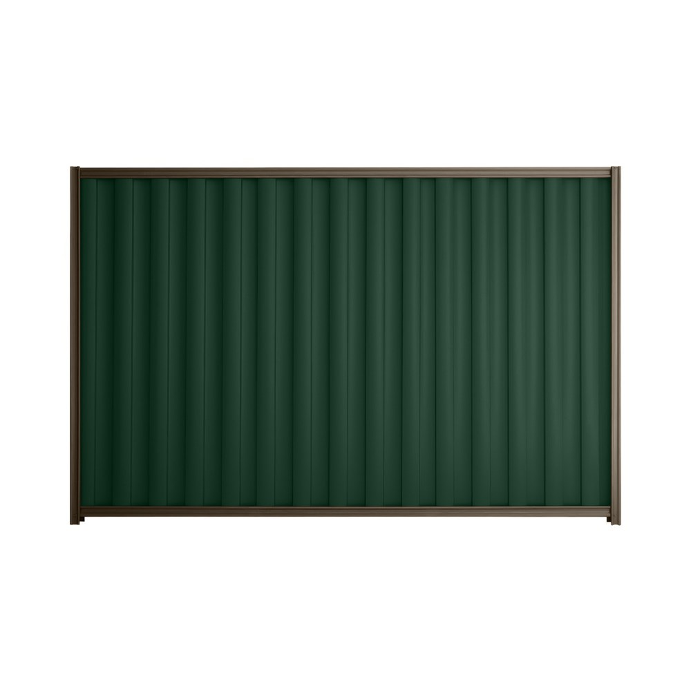 Good Neighbour® Wavelok® 1200mm High Fence Panel Sheet: Caulfield Green Post/Track: Banyan Brown