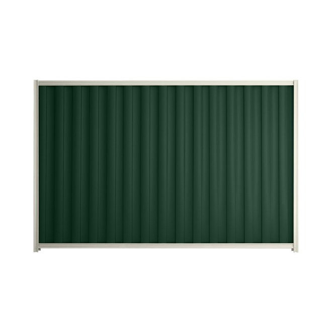 Good Neighbour® Wavelok® 1200mm High Fence Panel Sheet: Caulfield Green Post/Track: Off White
