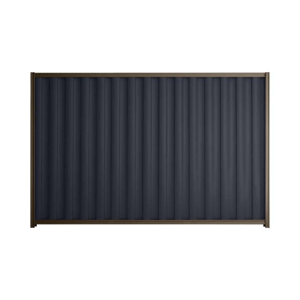 Good Neighbour® Wavelok® 1200mm High Fence Panel Sheet: Dark Stone Post/Track: Banyan Brown
