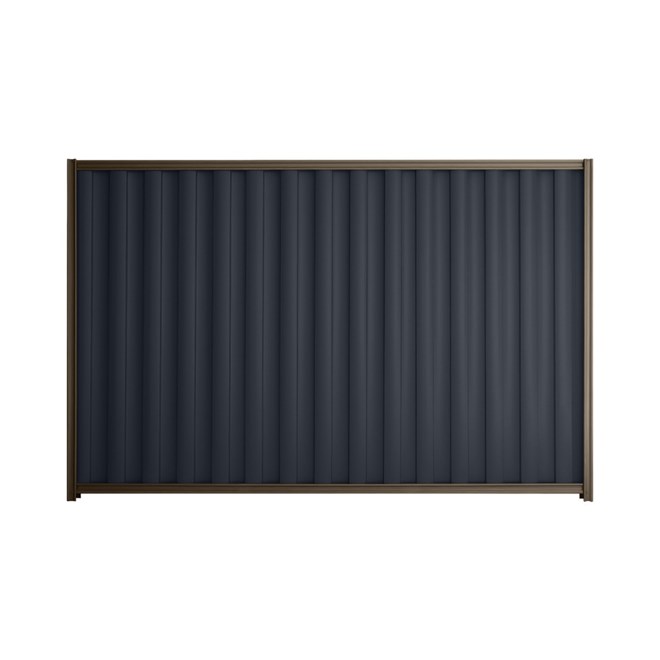 Good Neighbour® Wavelok® 1200mm High Fence Panel Sheet: Dark Stone Post/Track: Banyan Brown