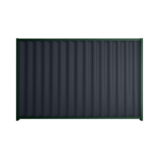 Good Neighbour® Wavelok® 1200mm High Fence Panel Sheet: Dark Stone Post/Track: Caulfield Green