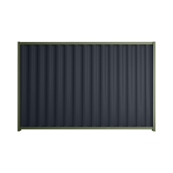 Good Neighbour® Wavelok® 1200mm High Fence Panel Sheet: Dark Stone Post/Track: Mist Green