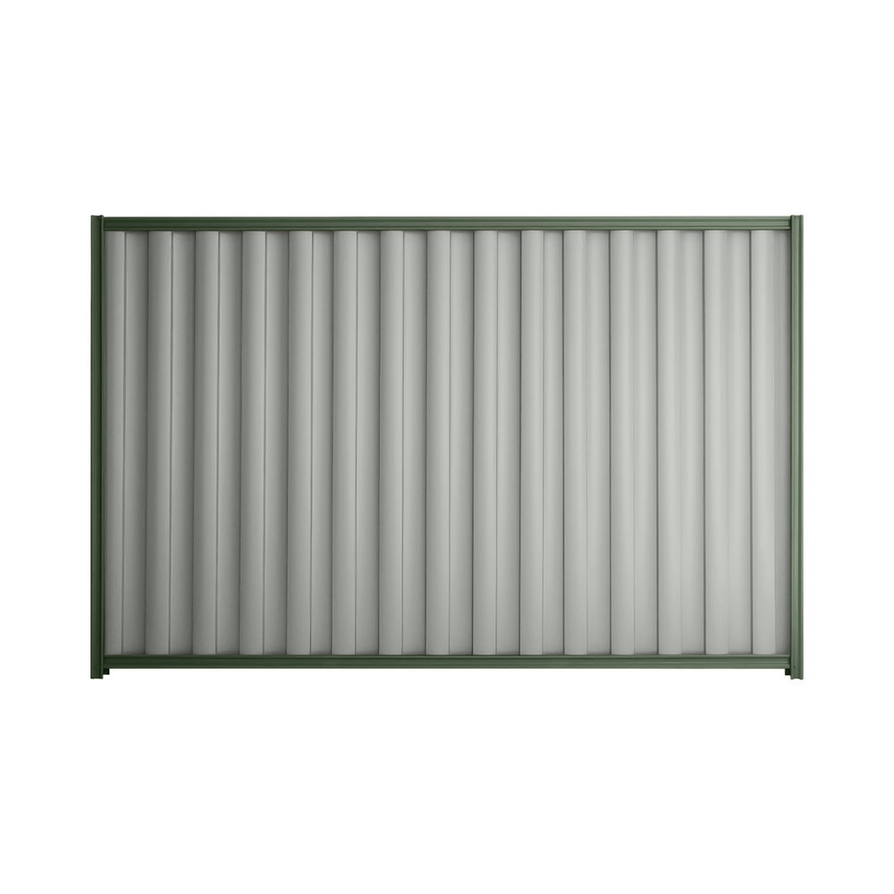 Good Neighbour® Wavelok® 1200mm High Fence Panel Sheet: Gull Grey Post/Track: Rivergum