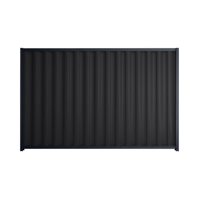 Good Neighbour® Wavelok® 1200mm High Fence Panel Sheet: Gun Metal Grey Post/Track: Dark Stone