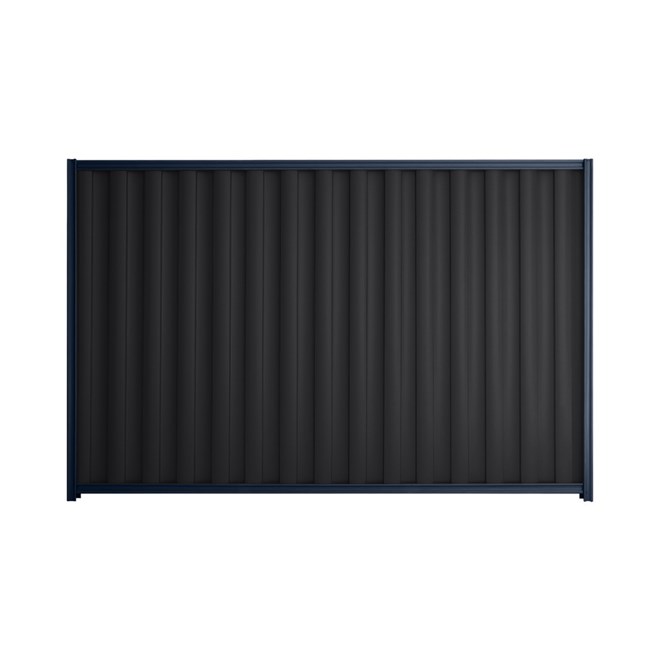 Good Neighbour® Wavelok® 1200mm High Fence Panel Sheet: Gun Metal Grey Post/Track: Mountain Blue