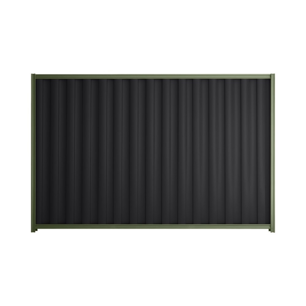 Good Neighbour® Wavelok® 1200mm High Fence Panel Sheet: Gun Metal Grey Post/Track: Mist Green