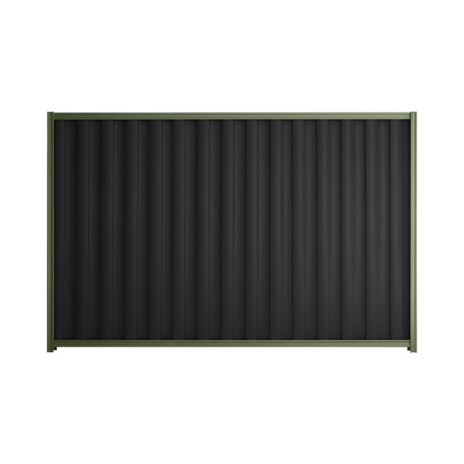 Good Neighbour® Wavelok® 1200mm High Fence Panel Sheet: Gun Metal Grey Post/Track: Mist Green