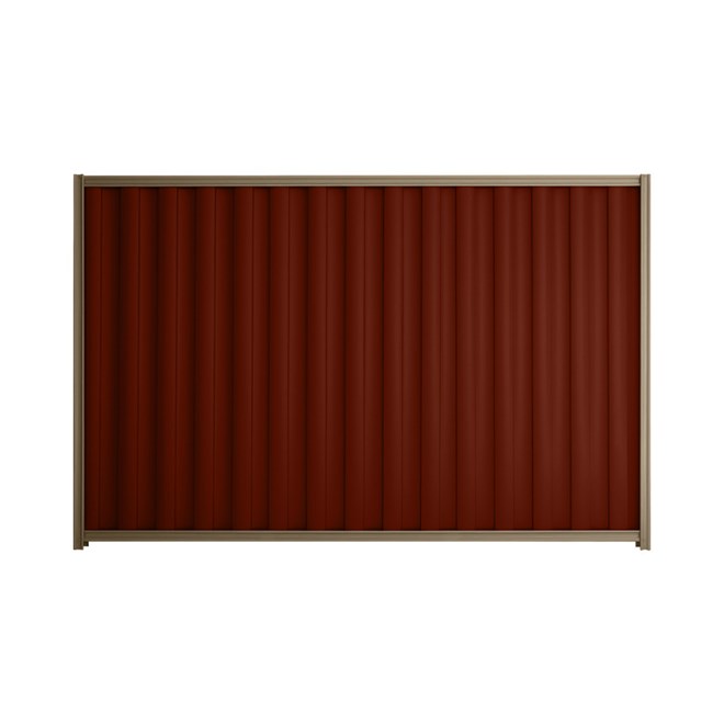 Good Neighbour® Wavelok® 1200mm High Fence Panel Sheet: Heritage Red Post/Track: Beige