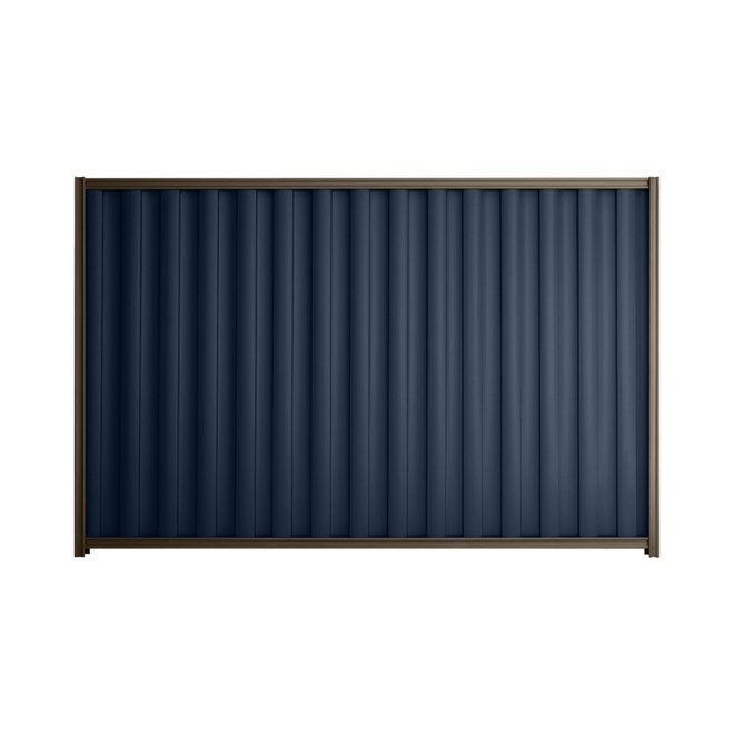 Good Neighbour® Wavelok® 1200mm High Fence Panel Sheet: Mountain Blue Post/Track: Banyan Brown