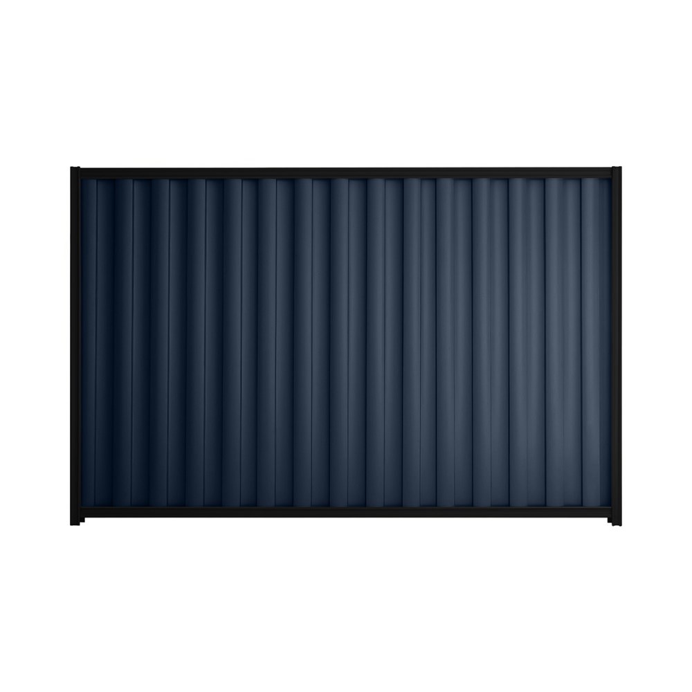 Good Neighbour® Wavelok® 1200mm High Fence Panel Sheet: Mountain Blue Post/Track: Ebony