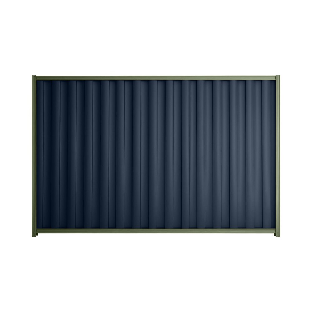 Good Neighbour® Wavelok® 1200mm High Fence Panel Sheet: Mountain Blue Post/Track: Mist Green