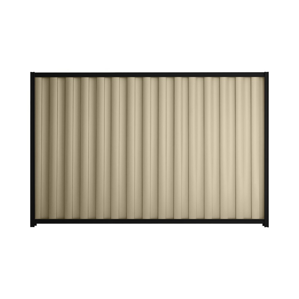 Good Neighbour® Wavelok® 1200mm High Fence Panel Sheet: Merino Post/Track: Ebony