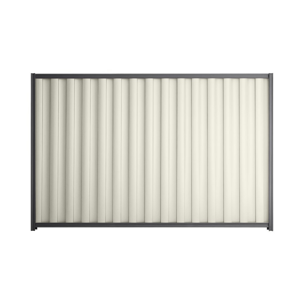 Good Neighbour® Wavelok® 1200mm High Fence Panel Sheet: Off White Post/Track: Granite