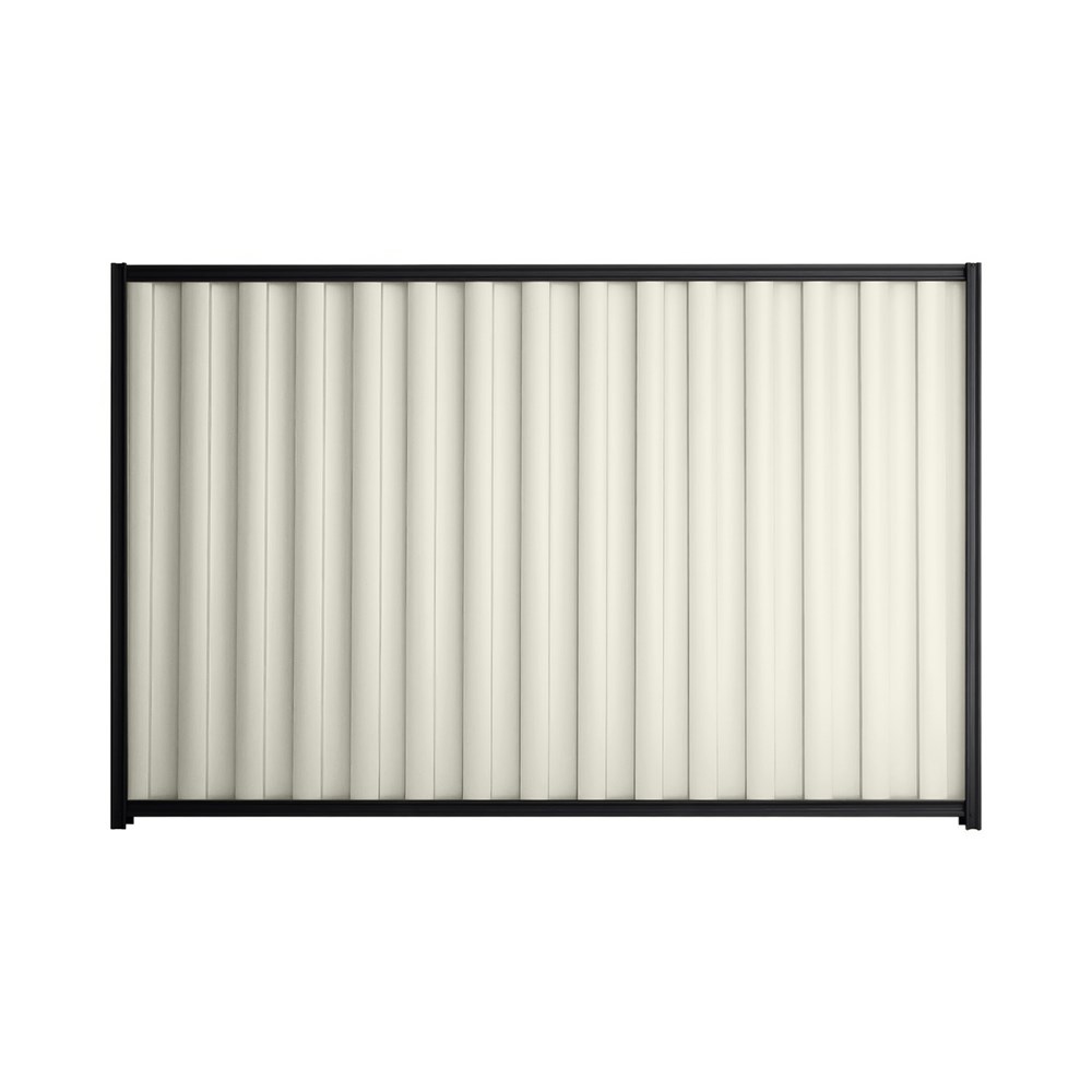 Good Neighbour® Wavelok® 1200mm High Fence Panel Sheet: Off White Post/Track: Gun Metal Grey