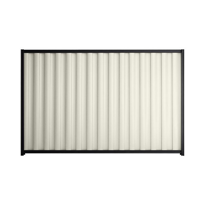 Good Neighbour® Wavelok® 1200mm High Fence Panel Sheet: Off White Post/Track: Gun Metal Grey