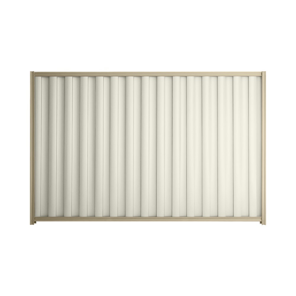 Good Neighbour® Wavelok® 1200mm High Fence Panel Sheet: Off White Post/Track: Merino