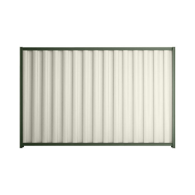 Good Neighbour® Wavelok® 1200mm High Fence Panel Sheet: Off White Post/Track: Rivergum