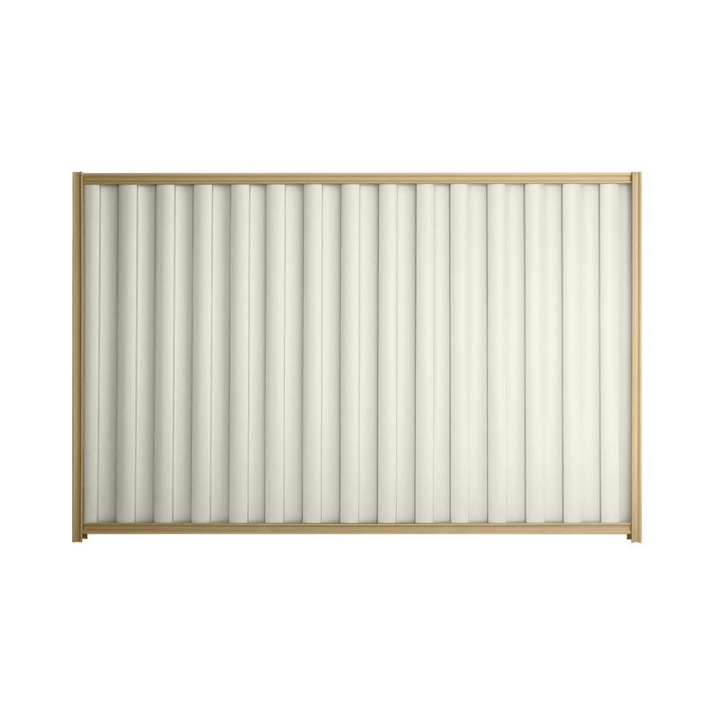 Good Neighbour® Wavelok® 1200mm High Fence Panel Sheet: Off White Post/Track: Wheat