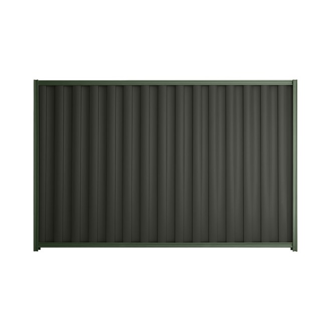 Good Neighbour® Wavelok® 1200mm High Fence Panel Sheet: Slate Grey Post/Track: Rivergum