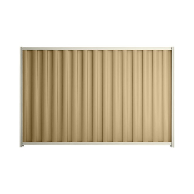 Good Neighbour® Wavelok® 1200mm High Fence Panel Sheet: Wheat Post/Track: Off White