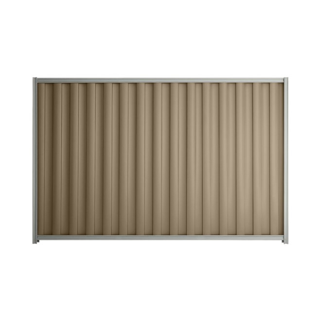 Good Neighbour® Wavelok® 1500mm High Fence Panel Sheet: Beige Post/Track: Gull Grey