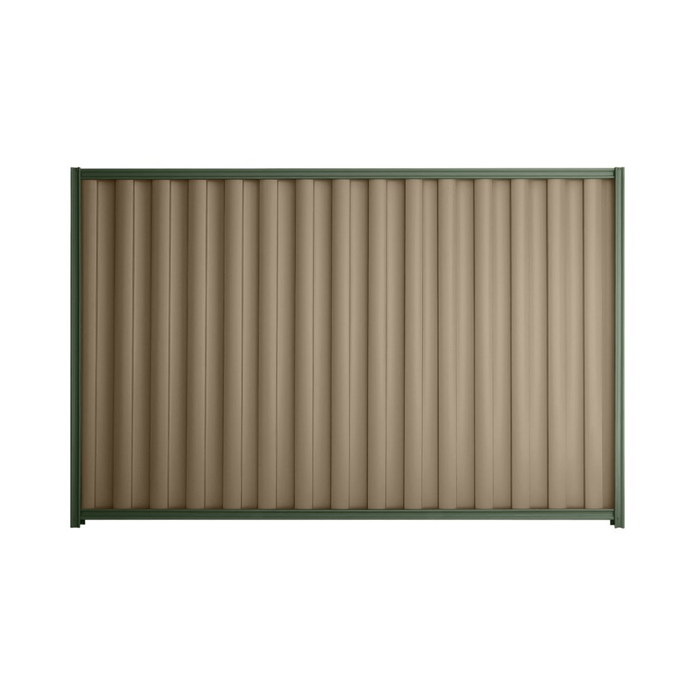 Good Neighbour® Wavelok® 1500mm High Fence Panel Sheet: Beige Post/Track: Rivergum