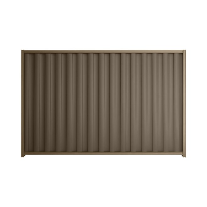 Good Neighbour® Wavelok® 1500mm High Fence Panel Sheet: Banyan Brown Post/Track: Beige