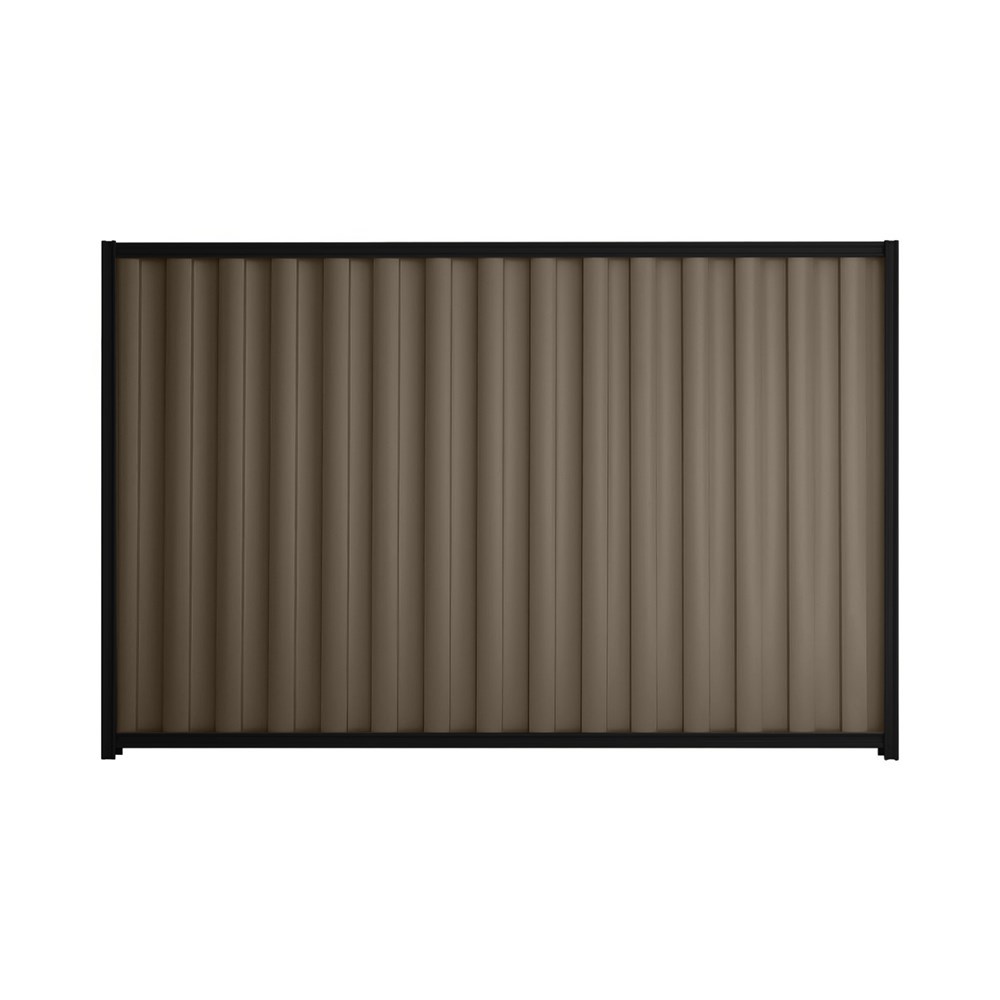 Good Neighbour® Wavelok® 1500mm High Fence Panel Sheet: Banyan Brown Post/Track: Ebony